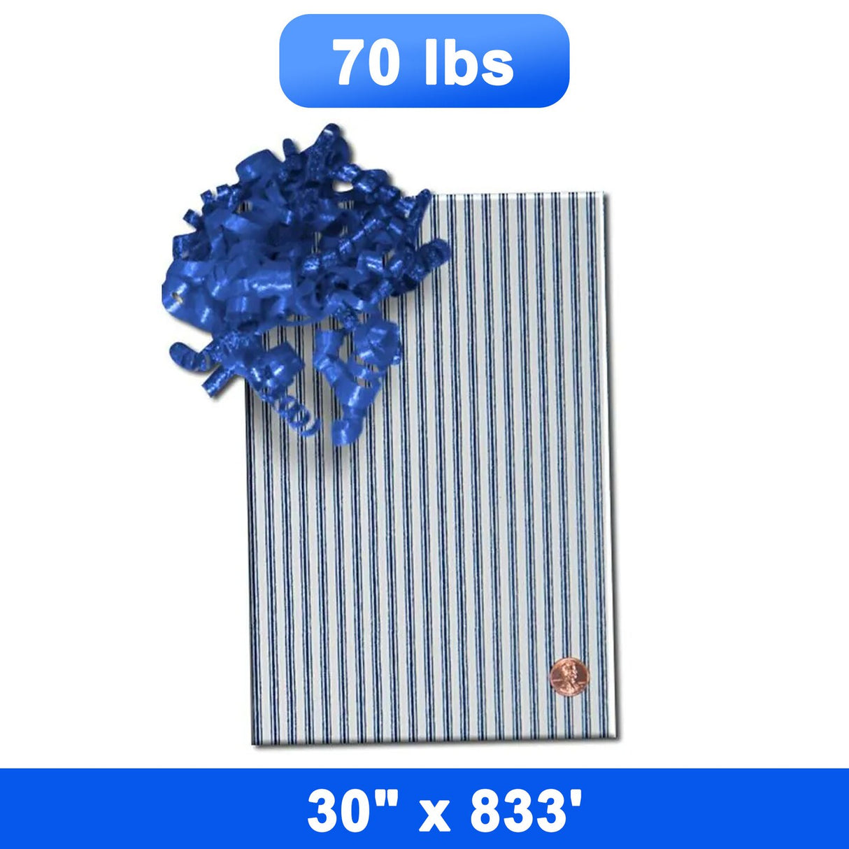 Striped Wrapping Paper 30'' x 833' Roll 70 lbs