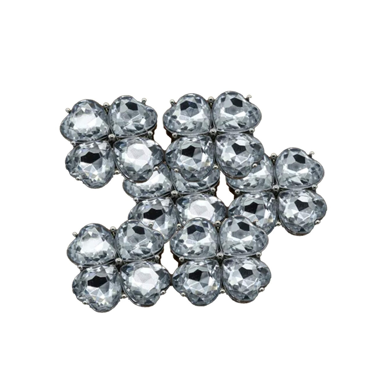 4 Pieces Clear Acrylic Flower Buttons 15/16 Inch