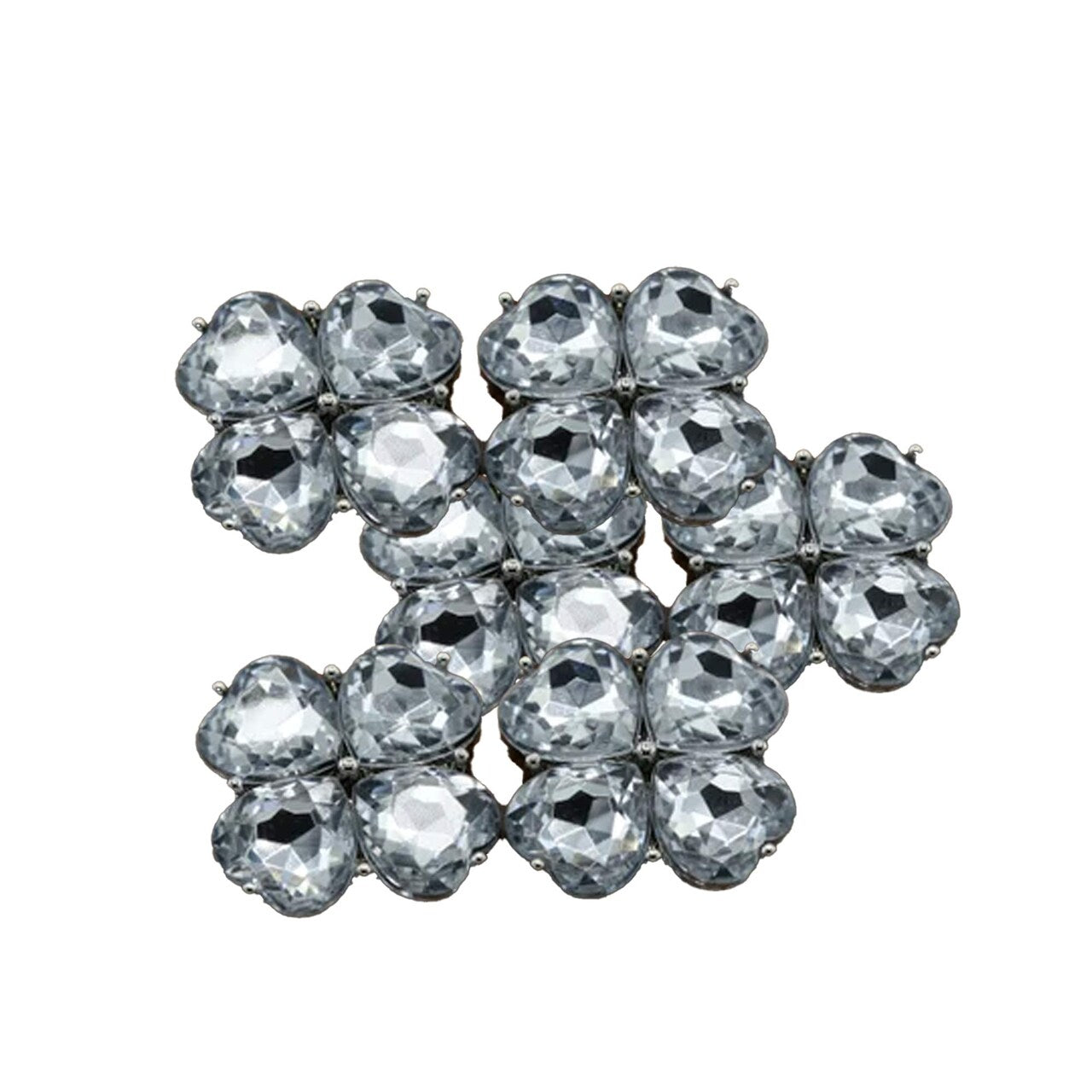 4 Pieces Clear Acrylic Flower Buttons 15/16 Inch