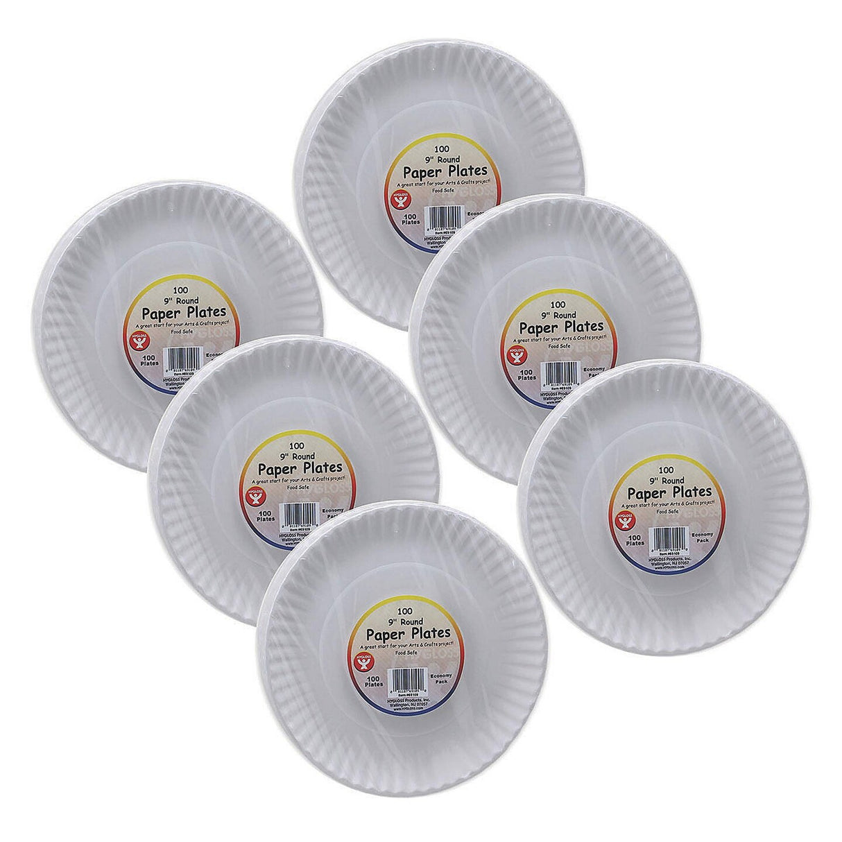 9" White Paper Plates 600 Ct Bulk for Crafts & Art Projects