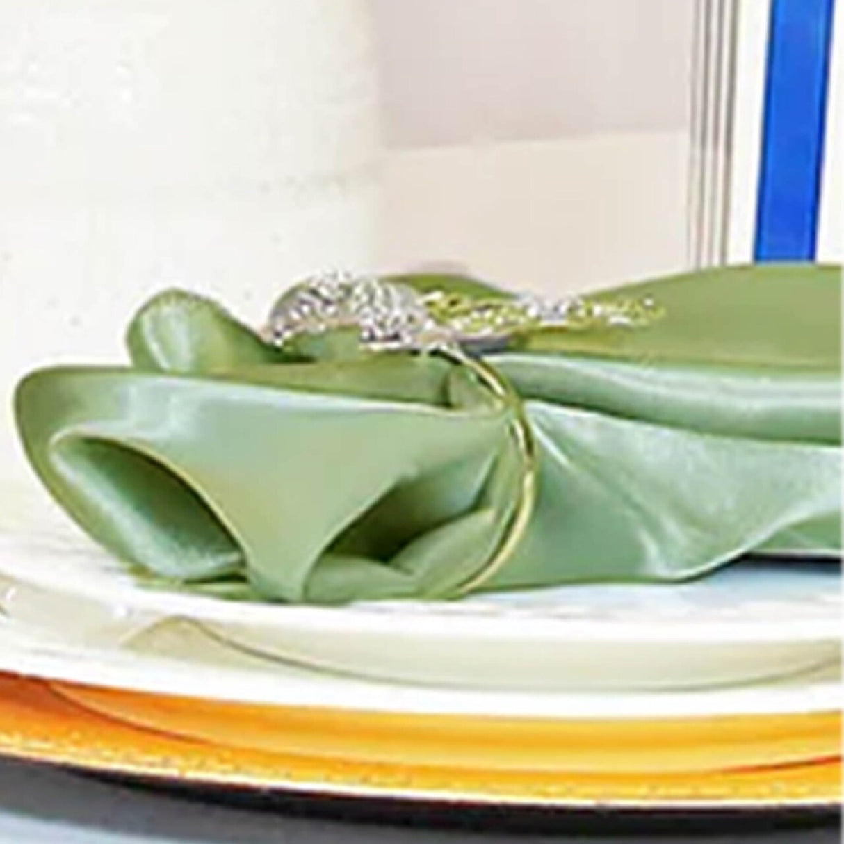 10 Pieces Sage Green Satin Chair Sashes for Rustic Wedding and Party Decor 8x108 inches