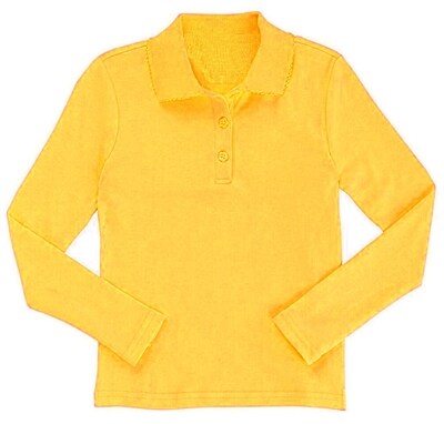 Girls Long Sleeve Knit Polo T-shirt | RADYAN®