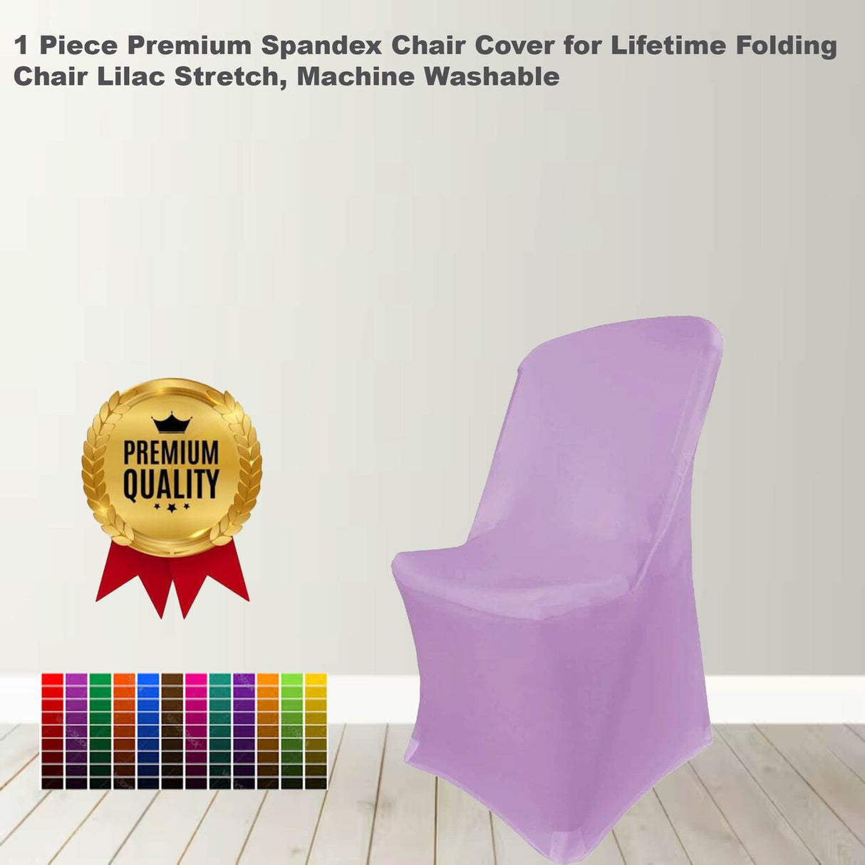 1 Piece Turquoise Premium Spandex Folding Chair Cover Fits Lifetime Chairs, Machine Washable