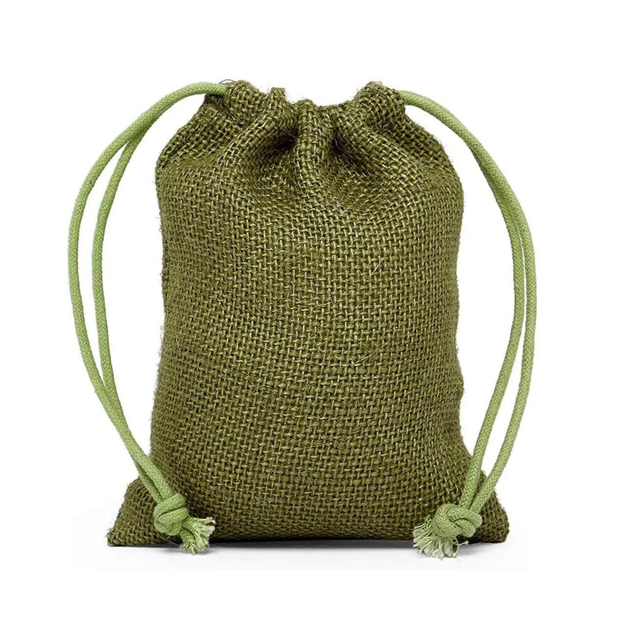 Colored Jute Bags 5 '' X 7 '' Moss