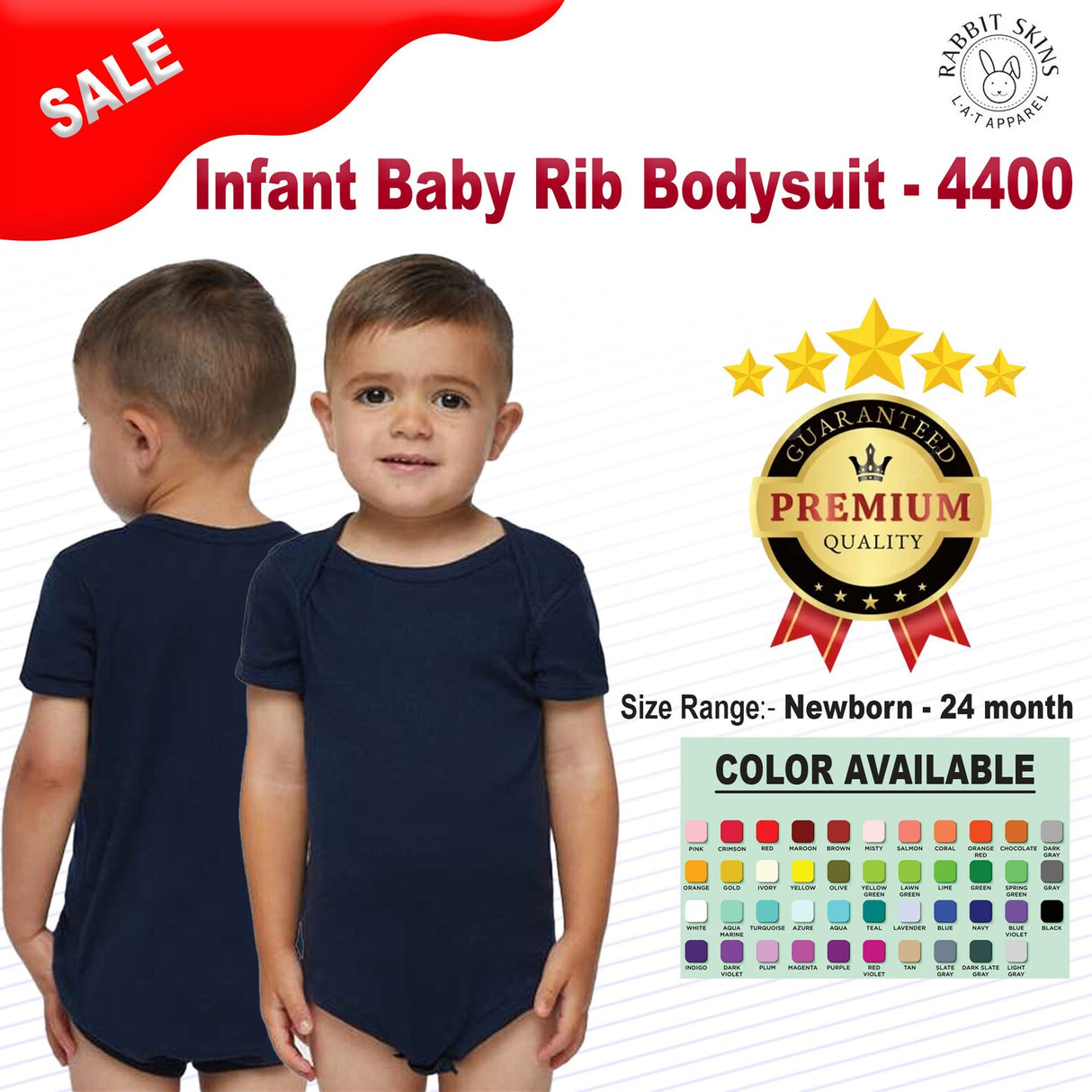 RADYAN® Infant Baby Rib Short Sleeve Bodysuit