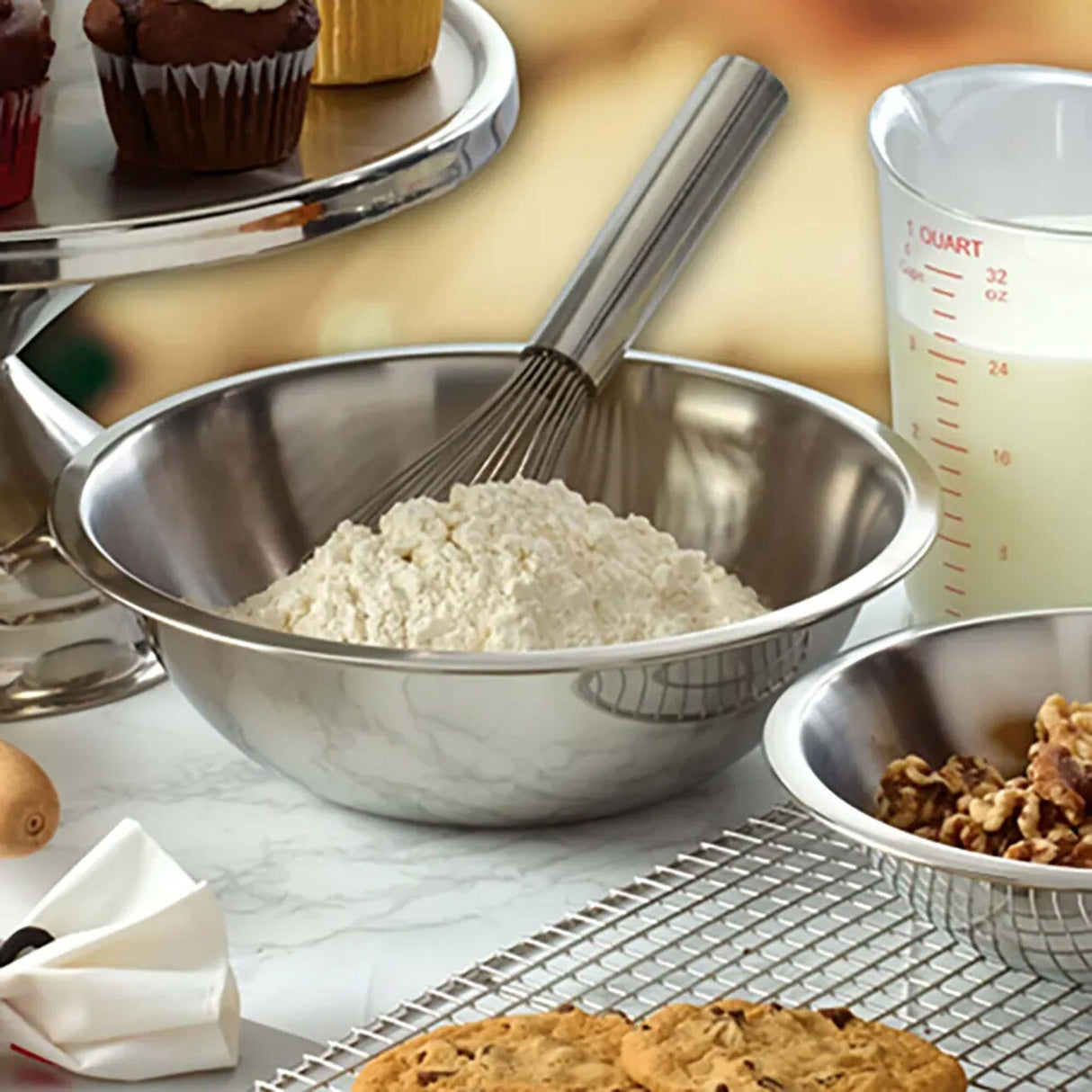 8 qt Mixing Bowl Stainless Steel 13¼″ Diameter Round