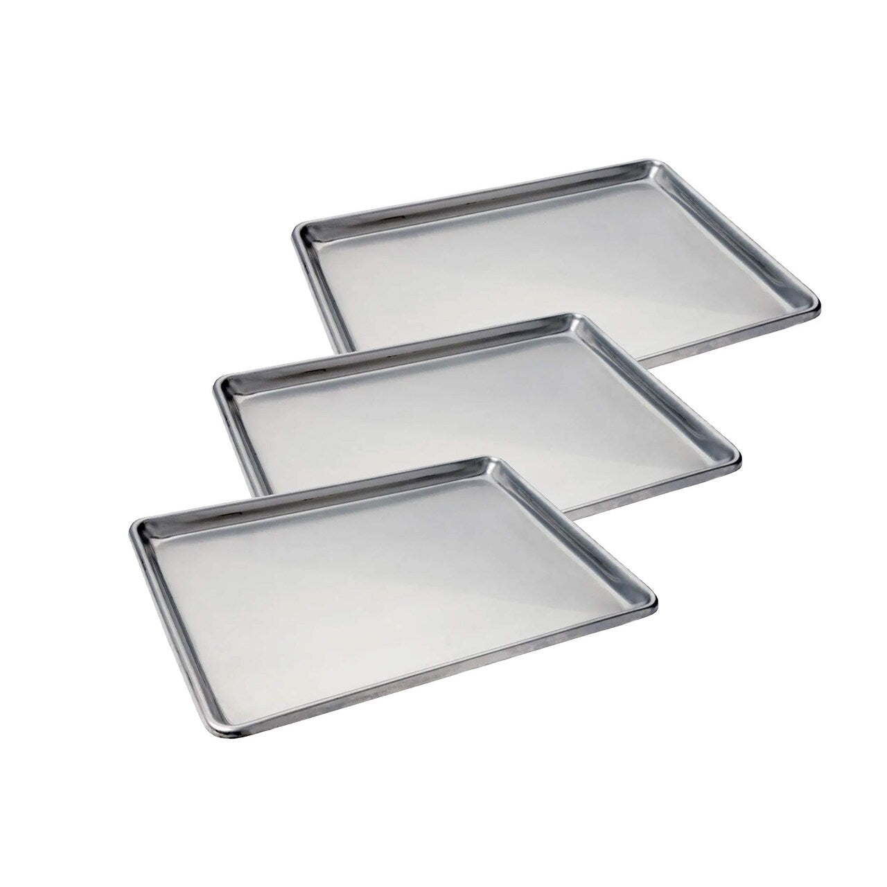 18" x 13" x 1" Half Size Sheet Pan 20 Gauge Stainless Steel Open Bead Edge