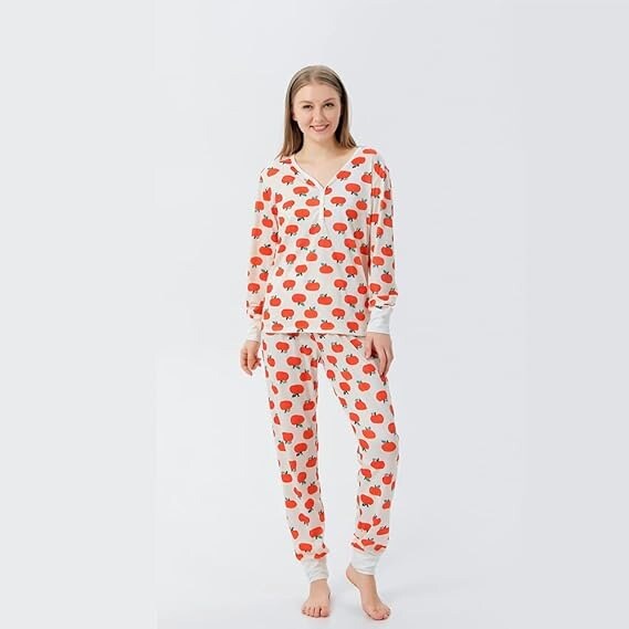 Pumpkin Printed Christmas Pajamas Outfits