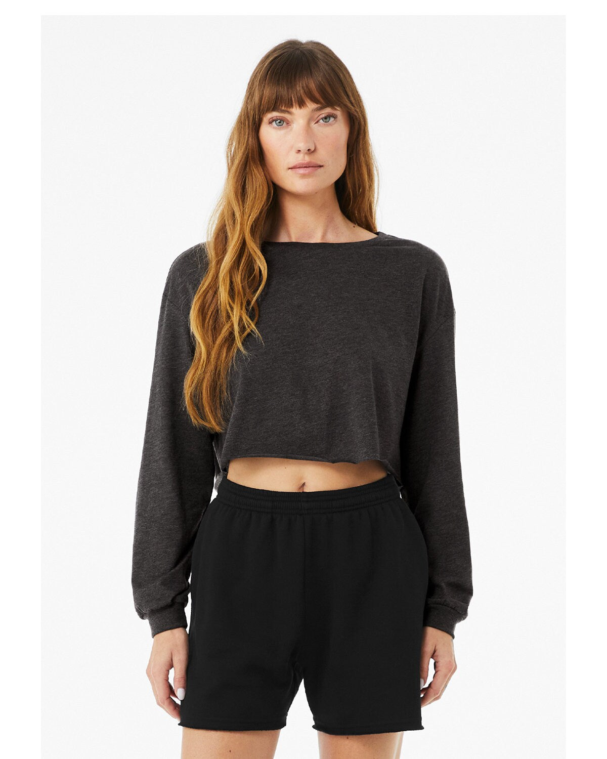 Bella + Canvas® Ladies Cropped Long Sleeve T Shirt