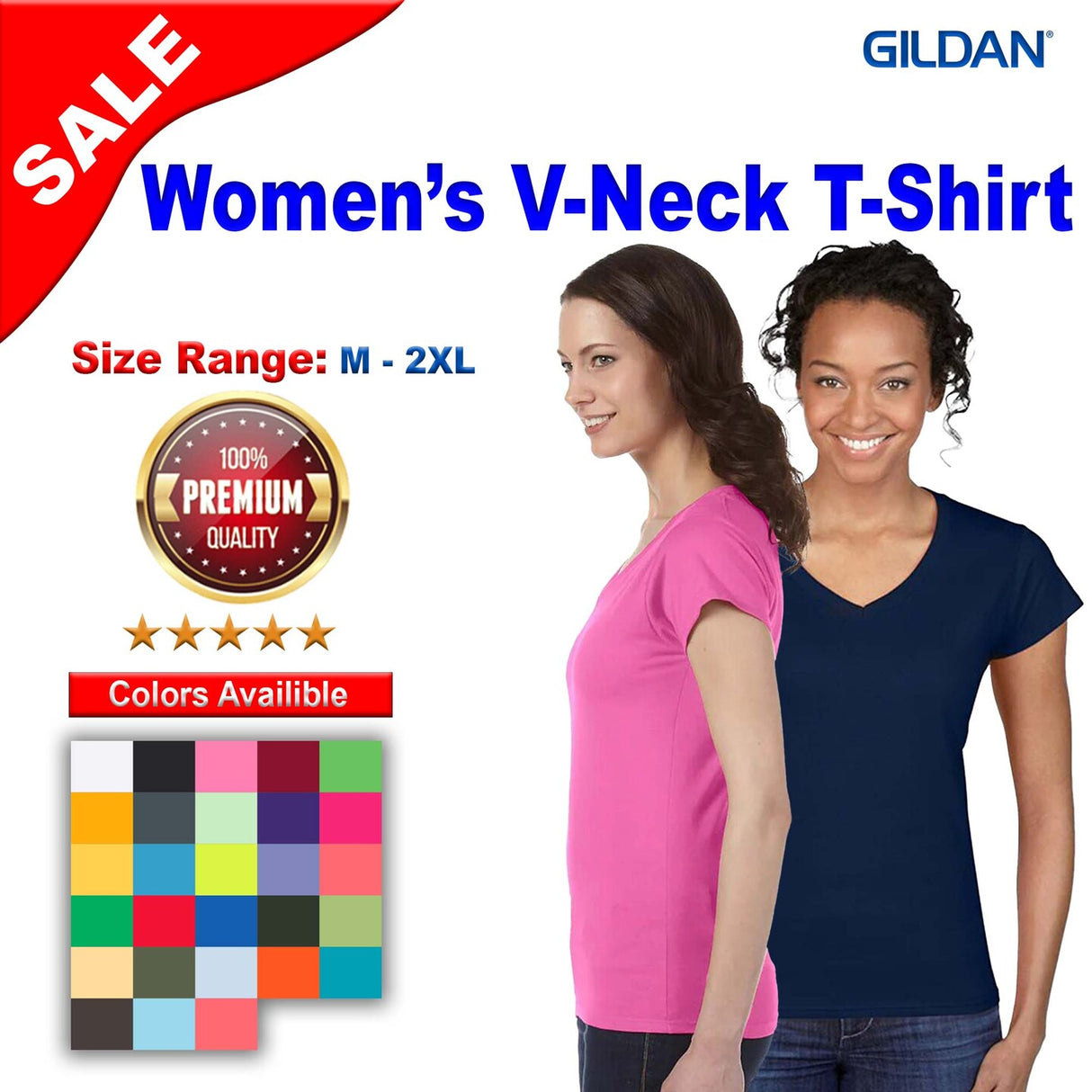 Gildan® Softstyle Ladies Fit V-Neck T-Shirt