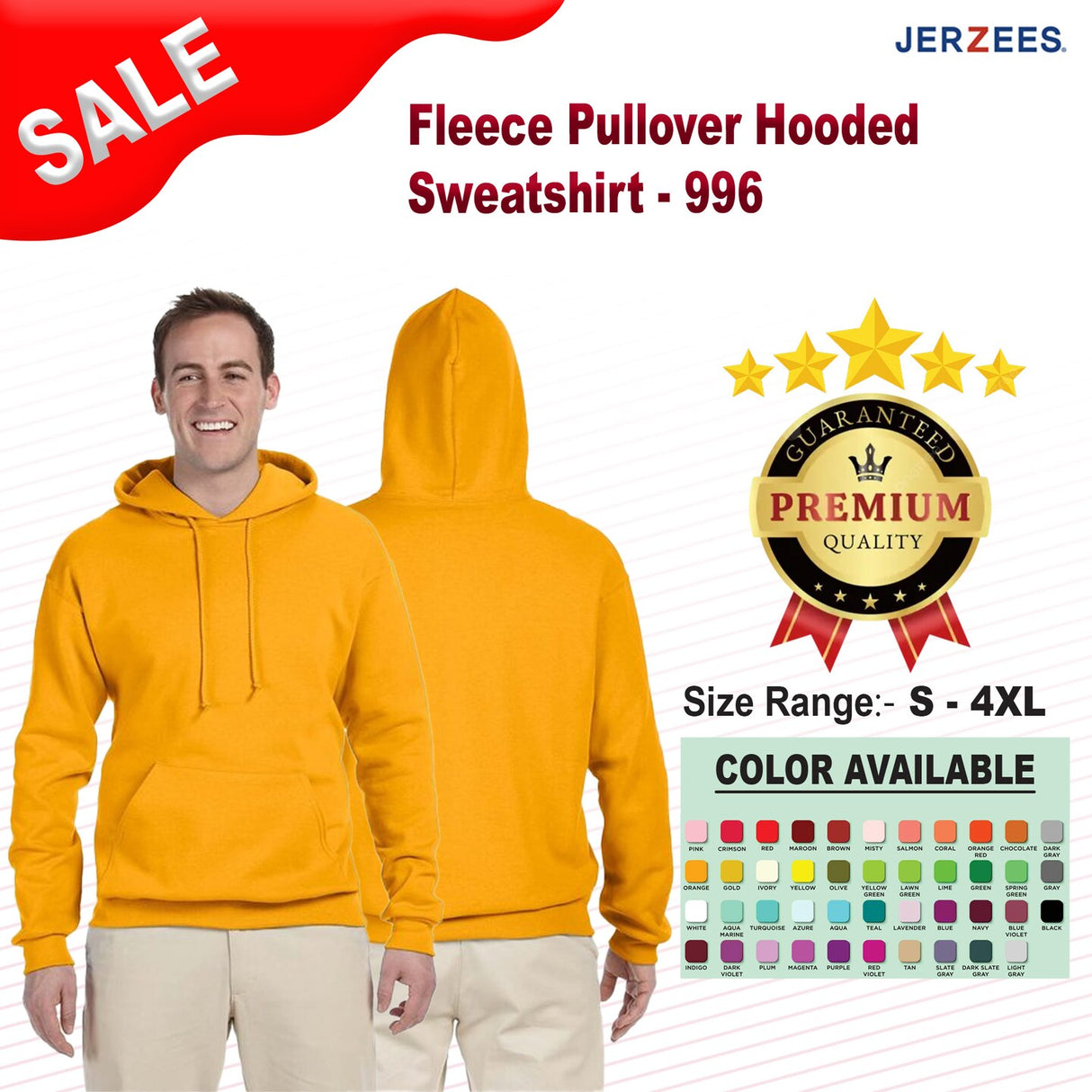 JERZEES® Fleece Pullover Hooded Sweatshirt