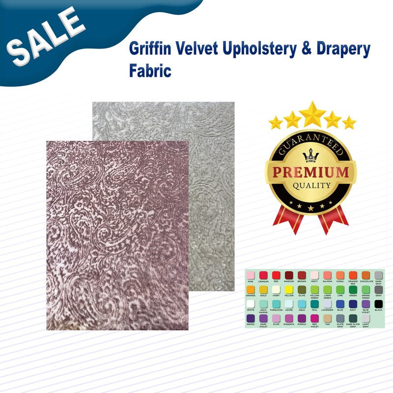 1 Yard Griffin Velvet Upholstery & Drapery Fabric