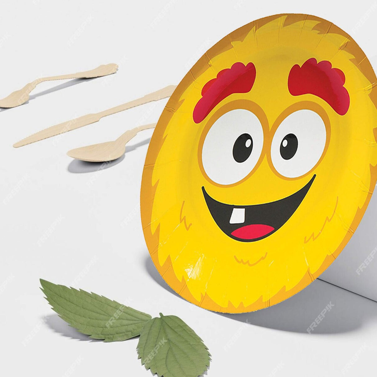 8 Ct. Mini Monster Party Yellow Paper Dessert Plates 7" Disposable Plates Fun Monster Birthday Tableware