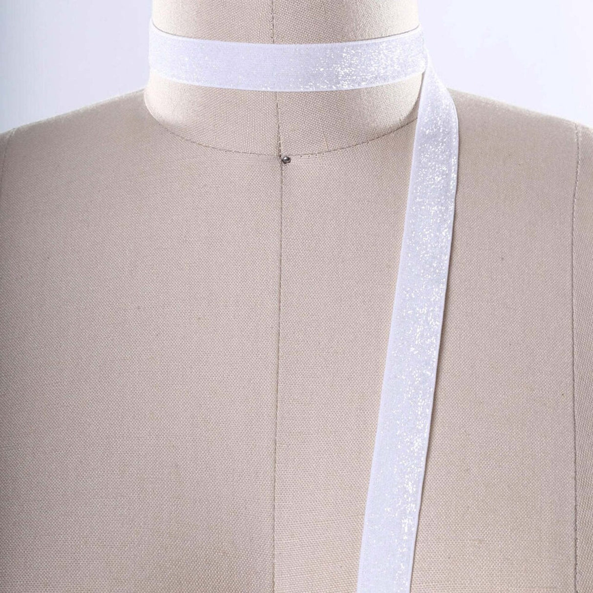 5/8" 2 Yards Optic White Glitter Elastic Trim Sparkly Stretch Elastic for Hair Accessories DIY Sewing