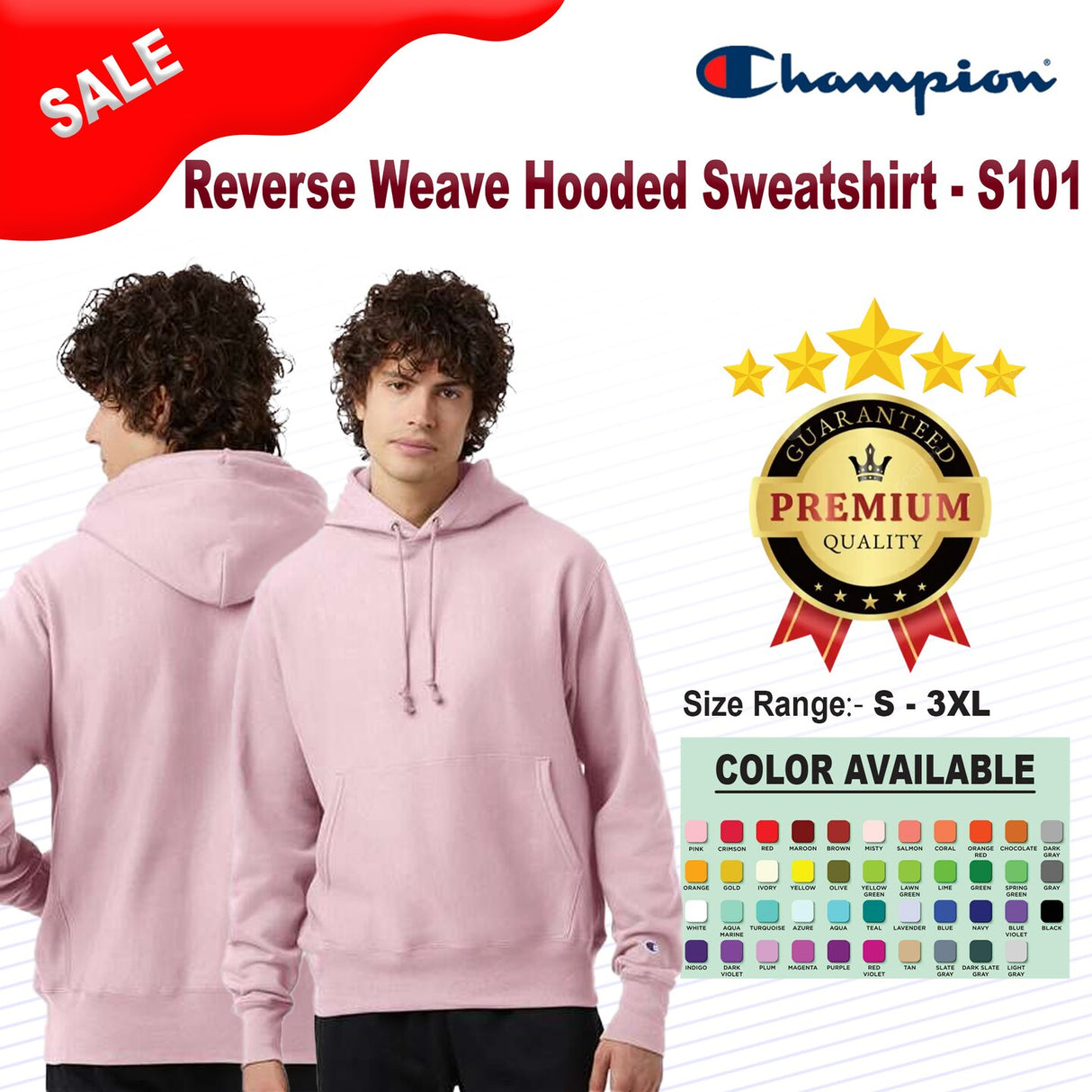 Champion® Reverse Weave Long Sleeve Hooded Sweatshirt