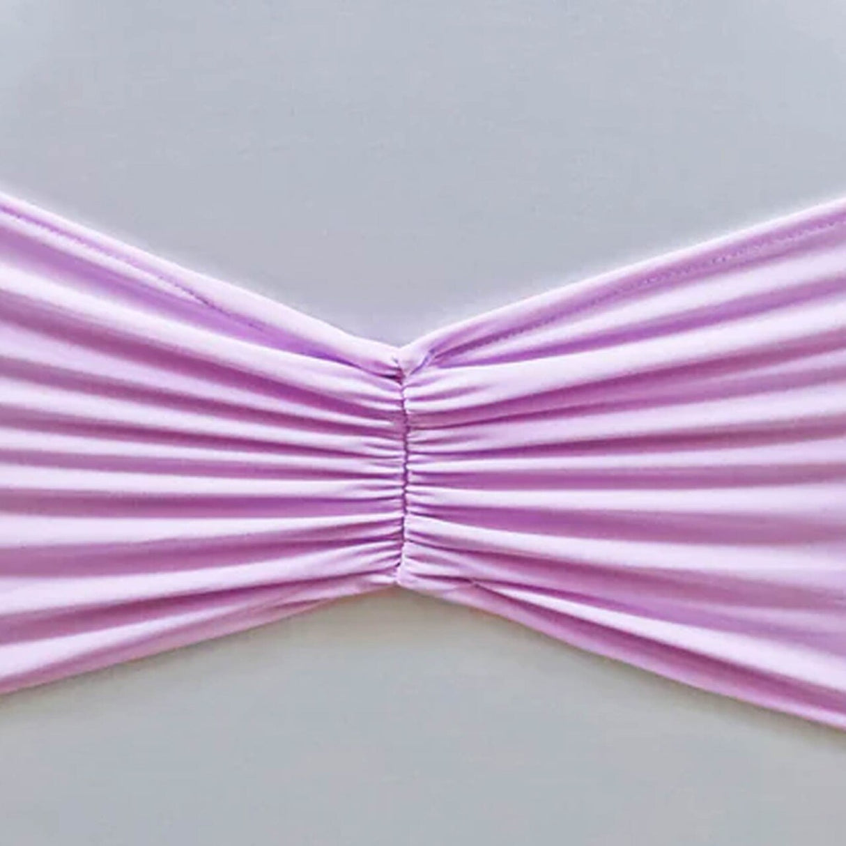10 Pieces Lavender Ruffled Spandex Chair Bands for Soft Elegant Decor 8x13 inches