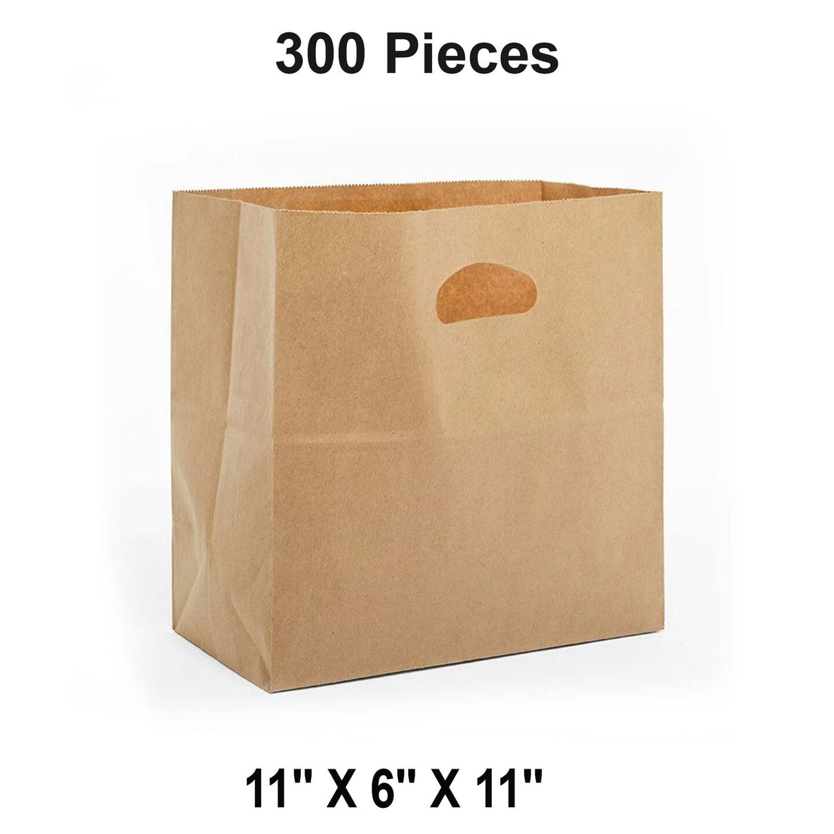 11" x 6" x 11" Die-Cut Handle Paper Bags Economy