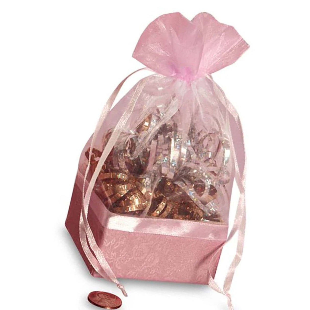 নিচের দিকের বাক্স অর্গানজা ব্যাগ ২ ১/২'' x ২ ৭/৮'' x ৬ ১/২'' মোড়ানো