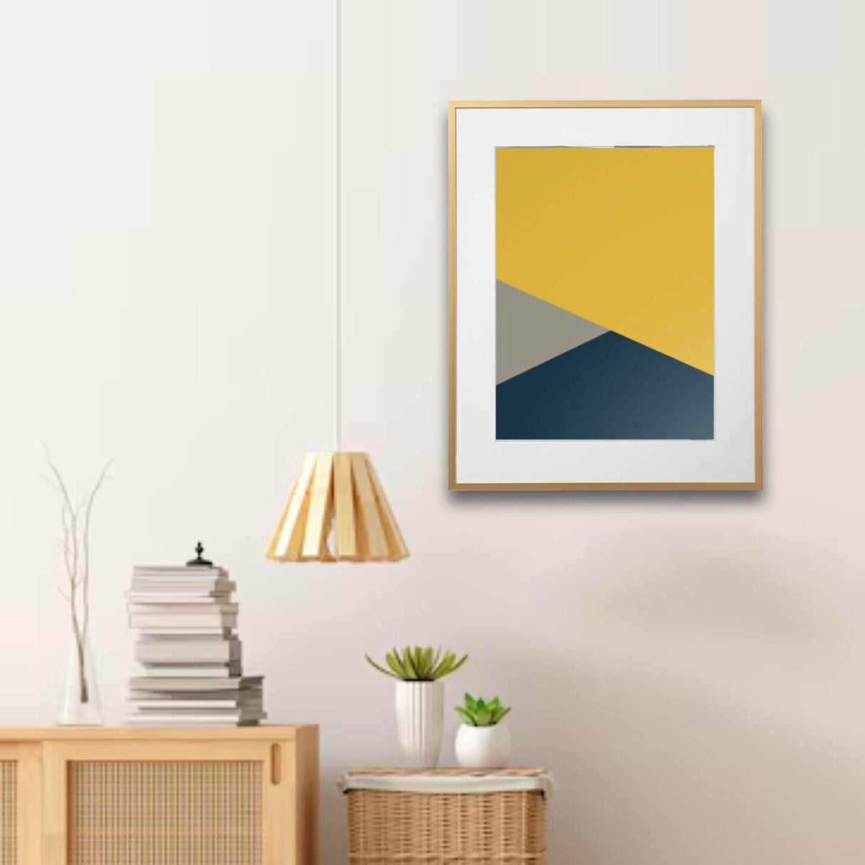 Gold Aluminum Frame with Mount, 16x20" Horizontal/Vertical, No-Nail Hanging!