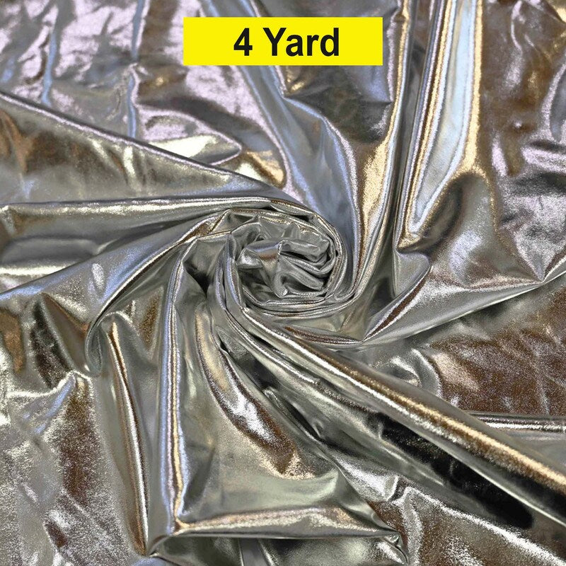 Metallic Foil Spandex Lame Stretch Fabric for Apparel and Costumes