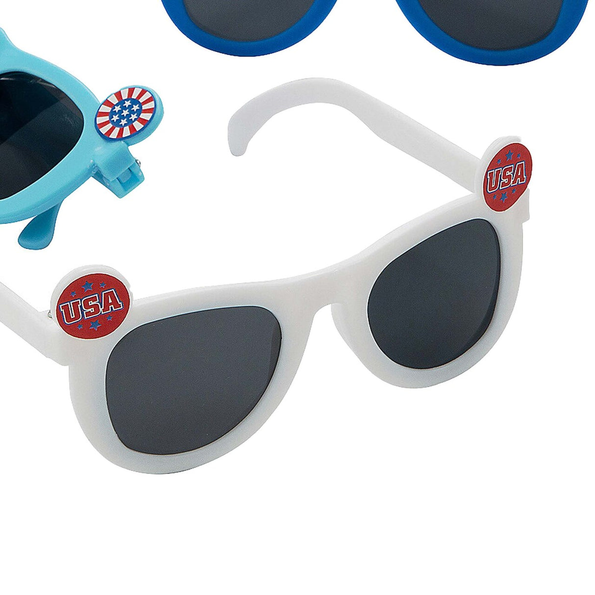 5" Kids Patriotic Fun Red, White & Blue Icon Sunglasses 12 Pc.
