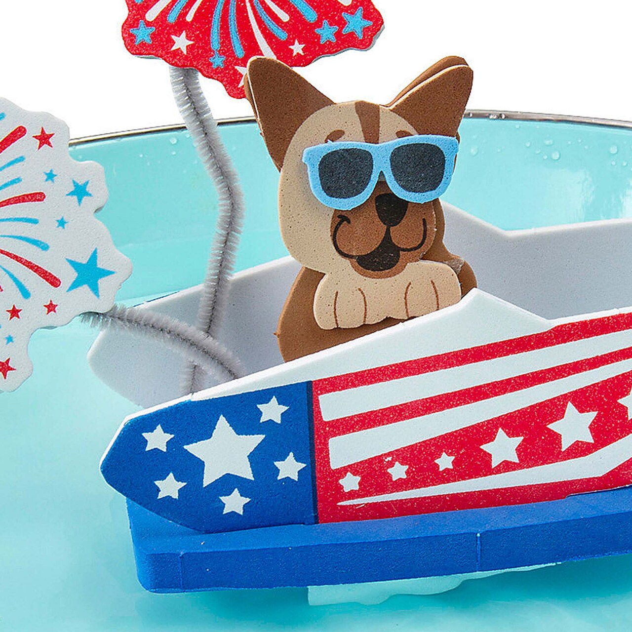 6 1/2" x 7 3/4" Patriotic Boat Floating Foam Craft Kit Makes 12