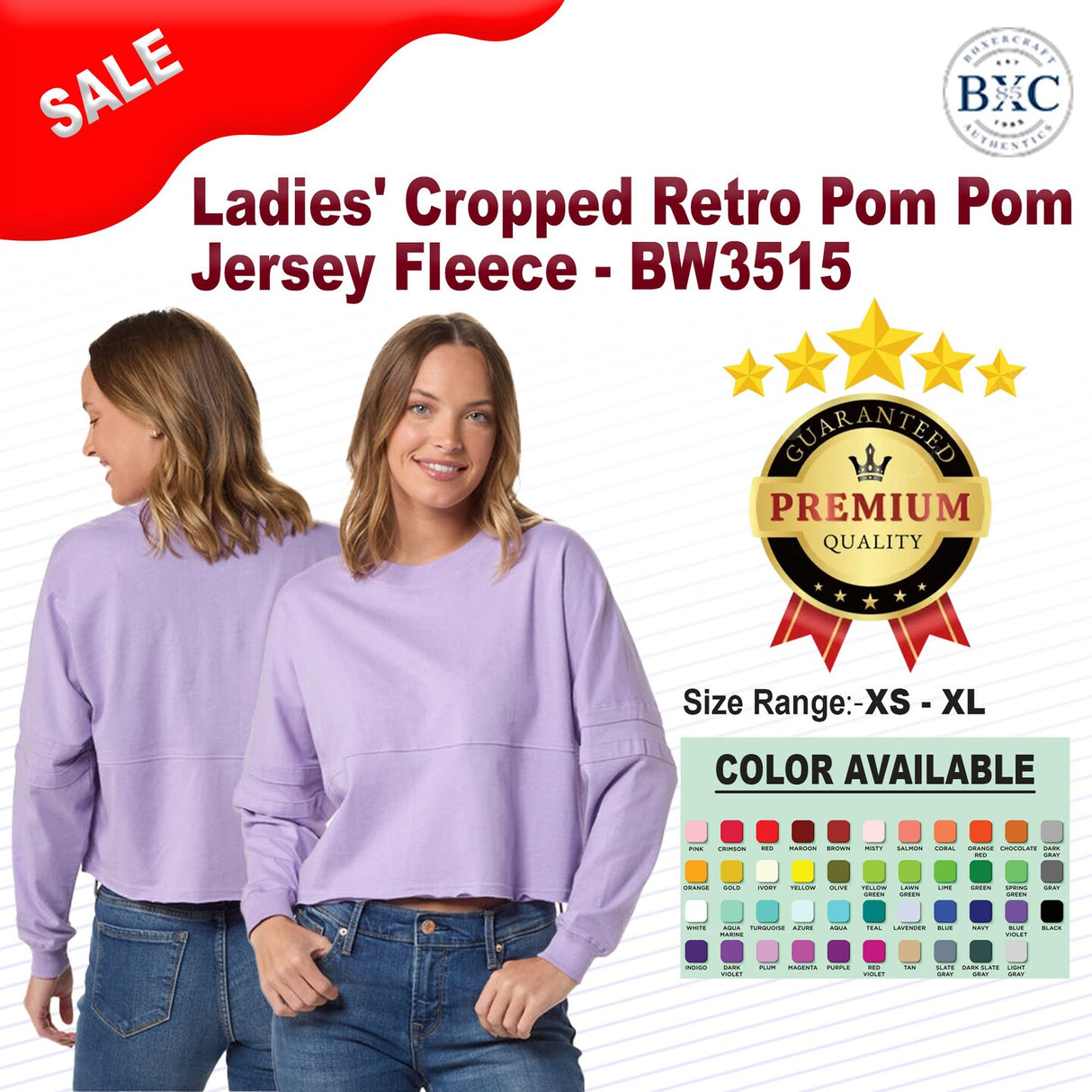 Boxercraft ® Ladies Cropped Retro Pom Pom Jersey Fleece