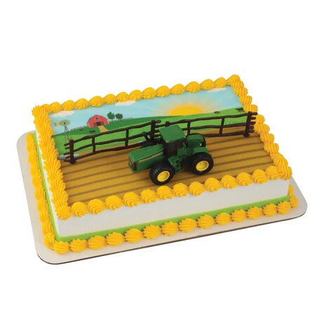 John Deere Farm Tractor with Fence Cake Kit 3 Piece