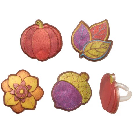 Harvest of Hues Fall Thanksgiving Cupcake Cake Decorating Rings 12 set