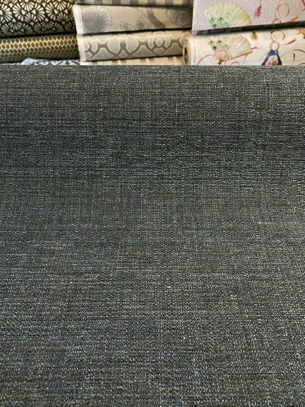 Tarsus Ink Polyester Cotton Fabric - Midnight Blue With Black Gray Accents, 55" Width (1 Yard)