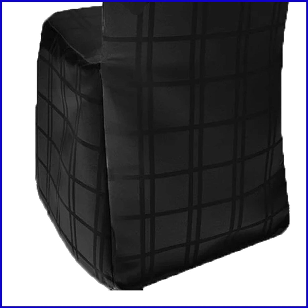 1 Piece Black Plaid Jacquard Polyester Banquet Chair Cover, Elegant Rustic Event Slipcover