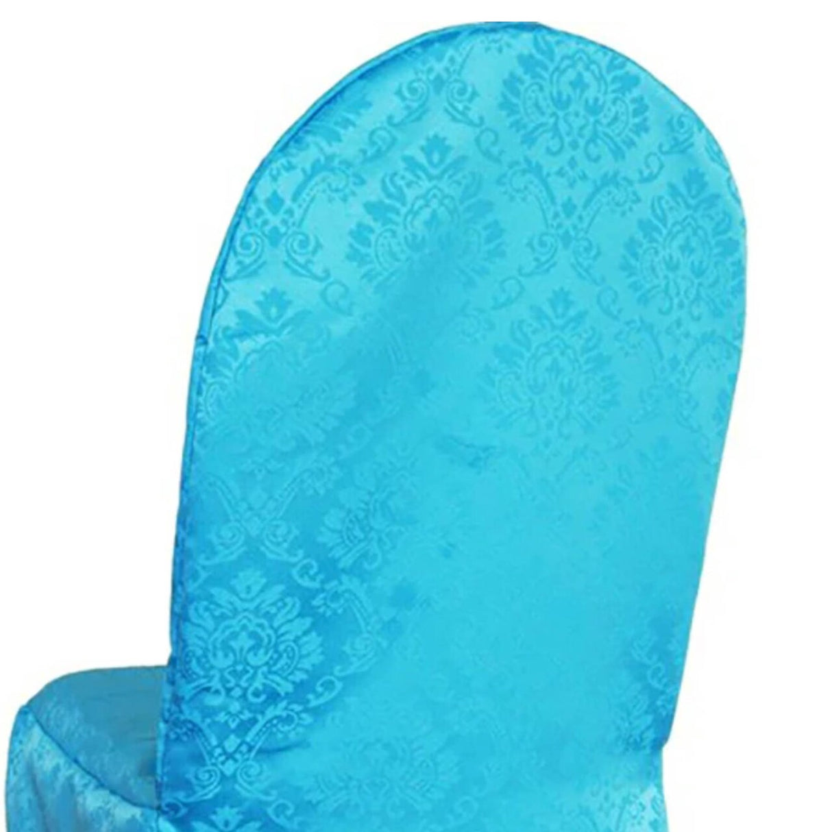 1 Piece Ornate Damask Jacquard Polyester Banquet Chair Cover Turquoise