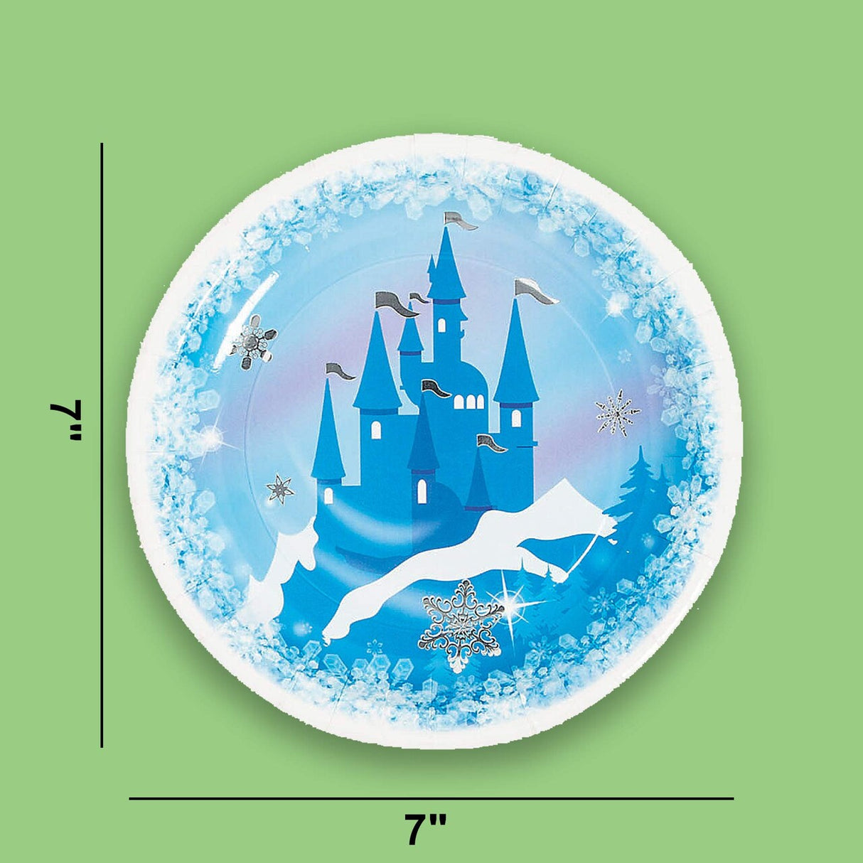 8 Ct. Winter Princess Ice Castle Paper Dessert Plates 7" Party Tableware