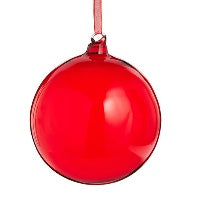 5" Sheer Red Glass Ball Ornament