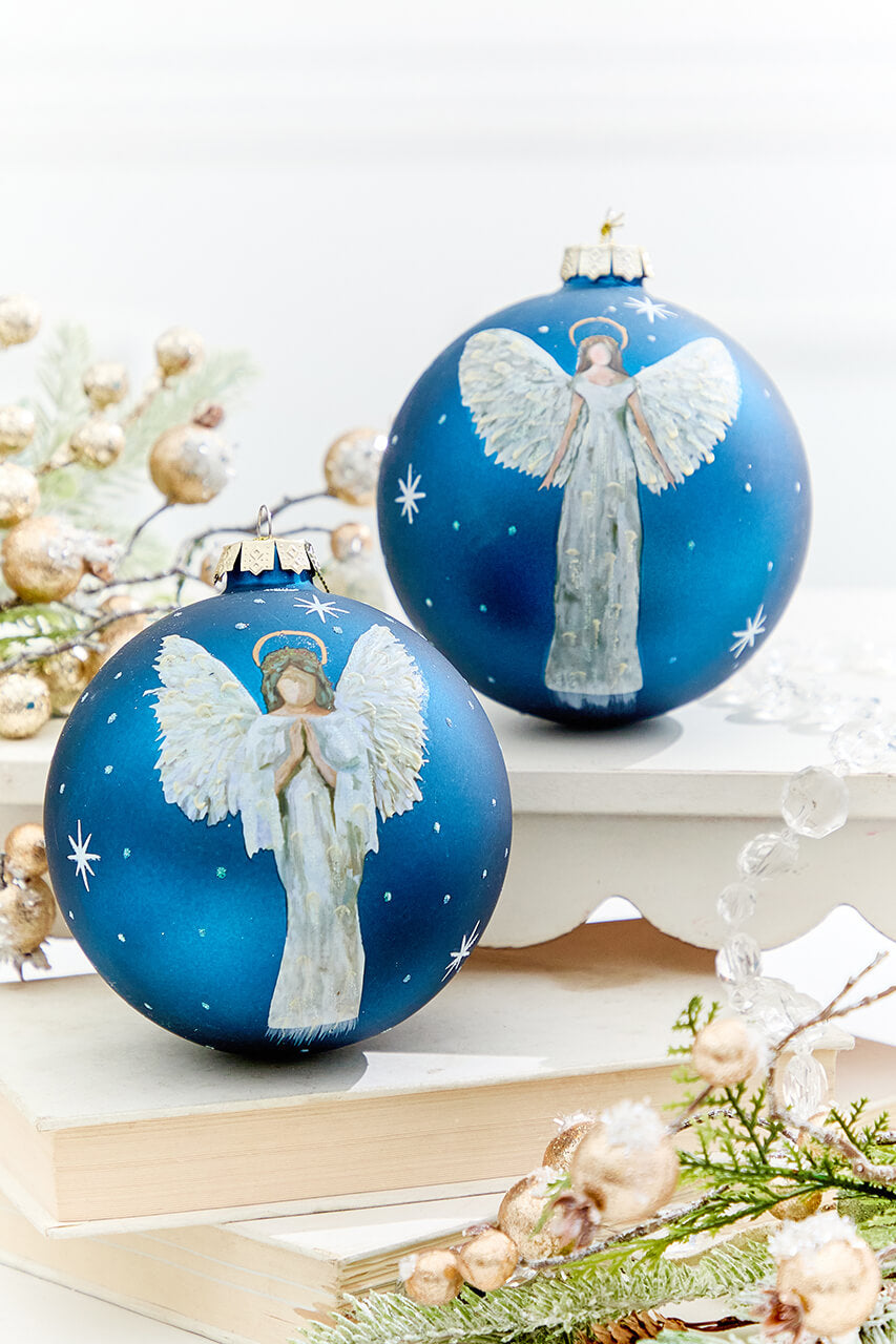 5" Celestial Angel Glass Ball Ornament