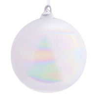 5" Iridescent White Glass Ball Ornament