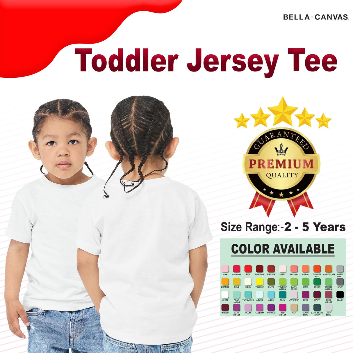 BELLA + CANVAS® Toddler Crew Neck Jersey Short Sleeve Tee