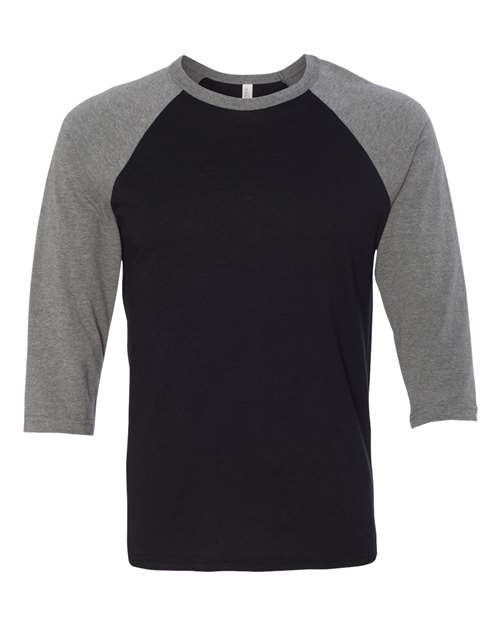 Bella + Canvas Unisex Three-Quarter Sleeve Baseball Tee
