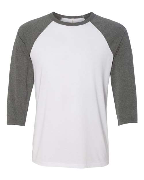Bella + Canvas Unisex Three-Quarter Sleeve Baseball Tee
