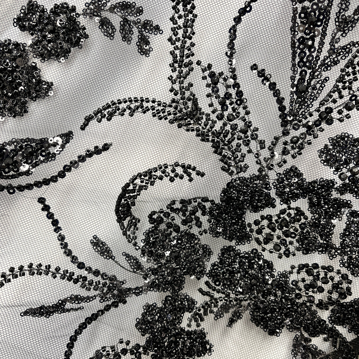 Beaded Embroidered Lace Mesh
