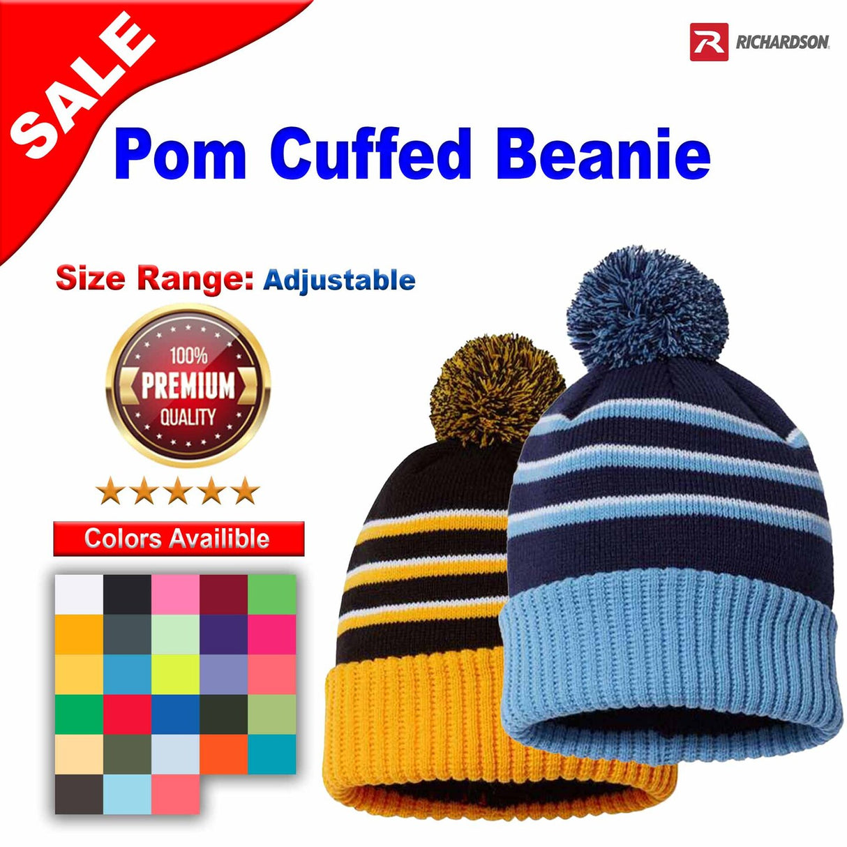 Richardson® Pom Cuffed Beanie