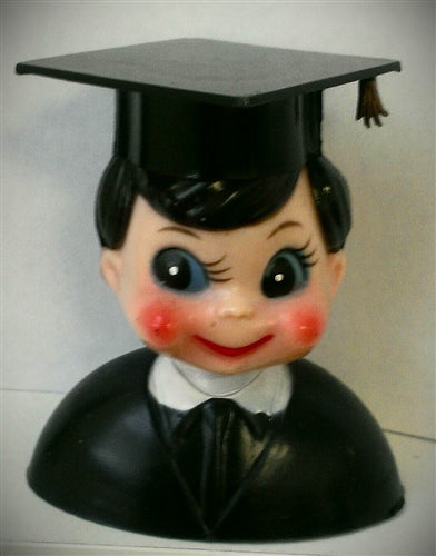 Brunette Graduate Boy Cake Topper