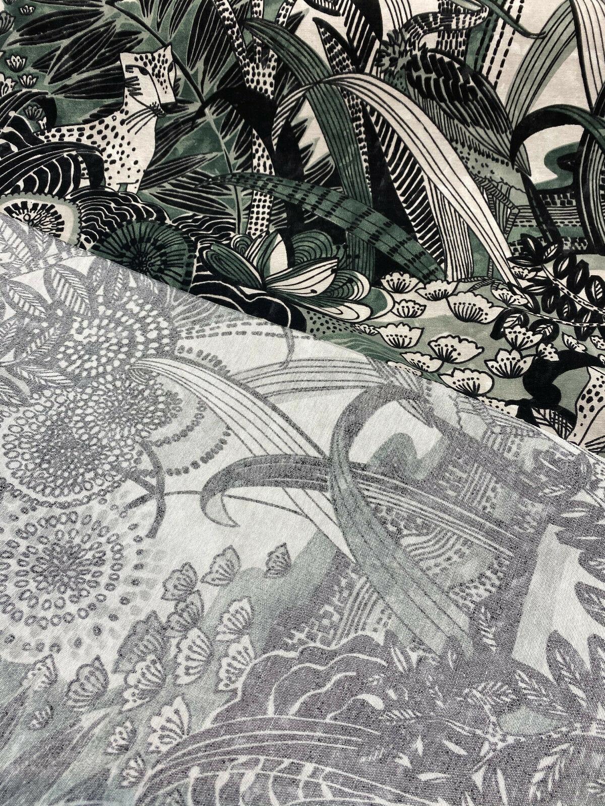 Jungle Toile Cotton Polyester Fabric - Green Forest Animal Toile, 27" Horizontal Repeat, 25" Vertical Repeat (1 Yard)