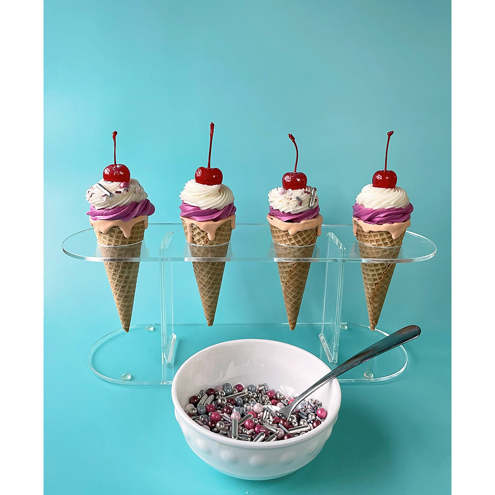 Winco ACN-4 Waffle Cone Stand, Clear Acrylic