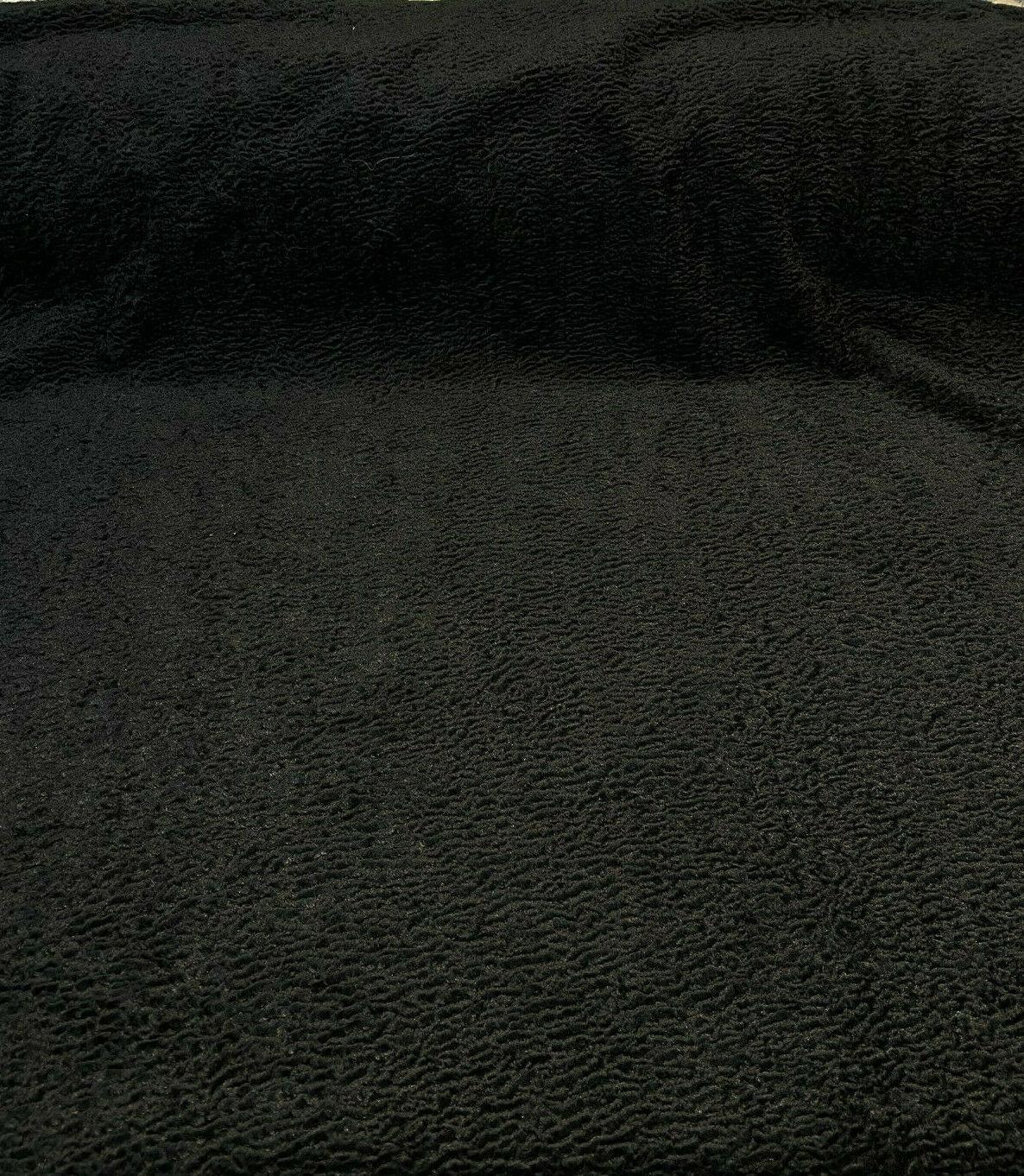 Italian Faux Sheepskin Polyester Fabric - Black Sterling, 60" Width (1 Yard)
