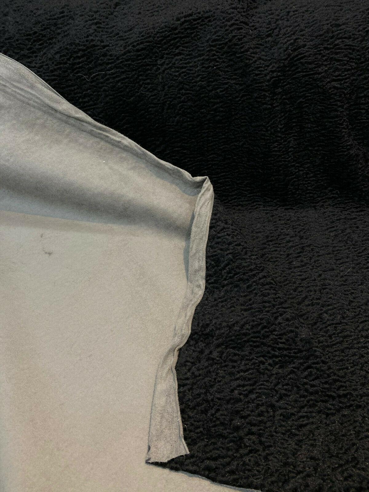 Italian Faux Sheepskin Polyester Fabric - Black Sterling, 60" Width (1 Yard)