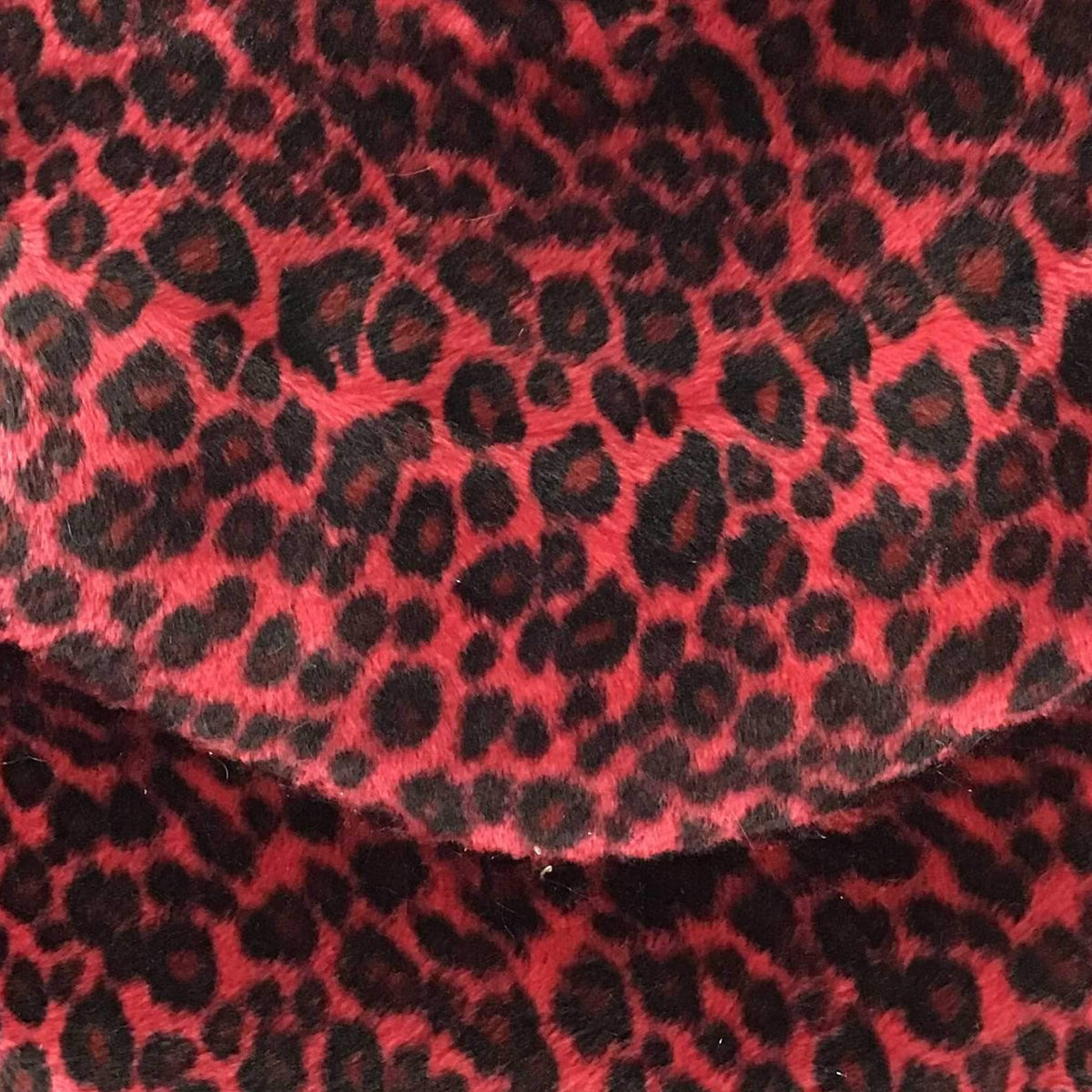 Baby Cheetah Red Velboa Fur Cheetah Animal Short Pile Fabric,