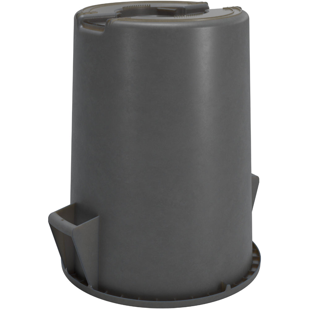 Carlisle Bronco Gray Round Waste Container, 55 Gallon