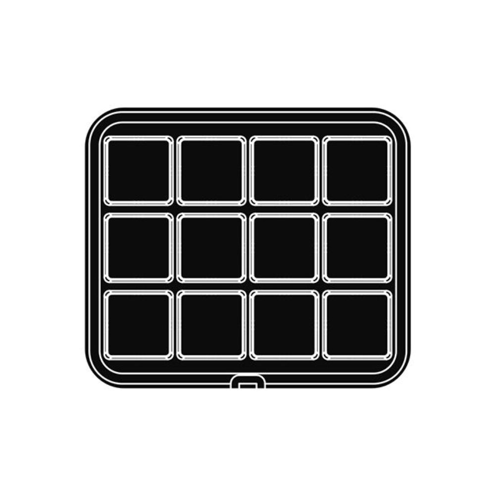 Pavoni Cookmatic PIASTRA-35 Square Plate, 12 Cavities