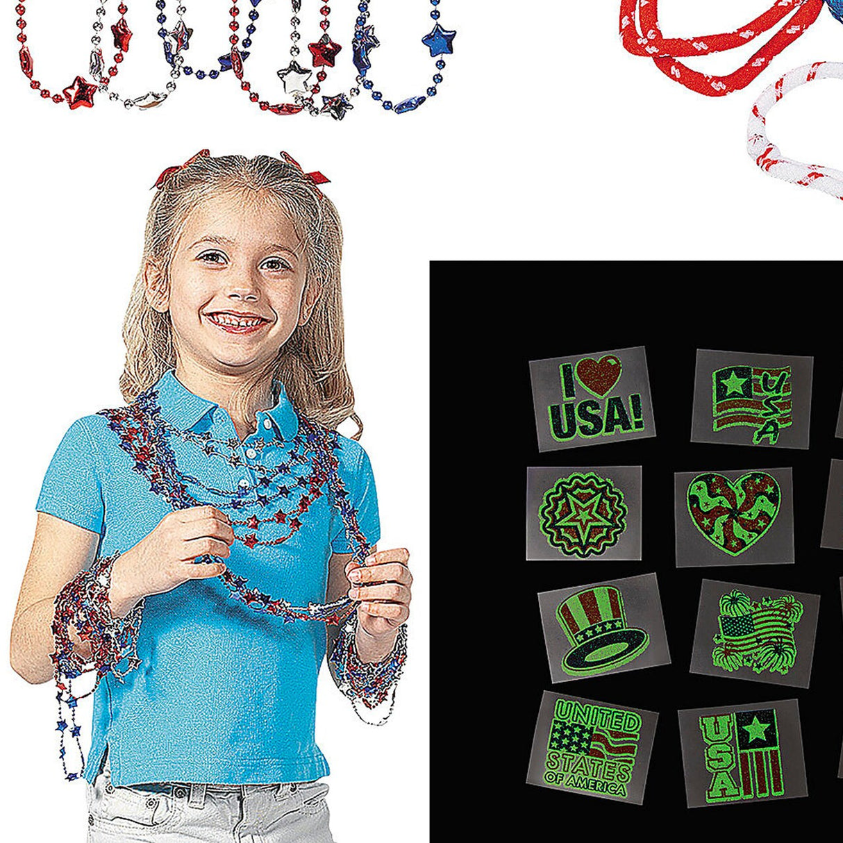 Bulk 192 Pieces Value Patriotic Wearables & Accessories Kit